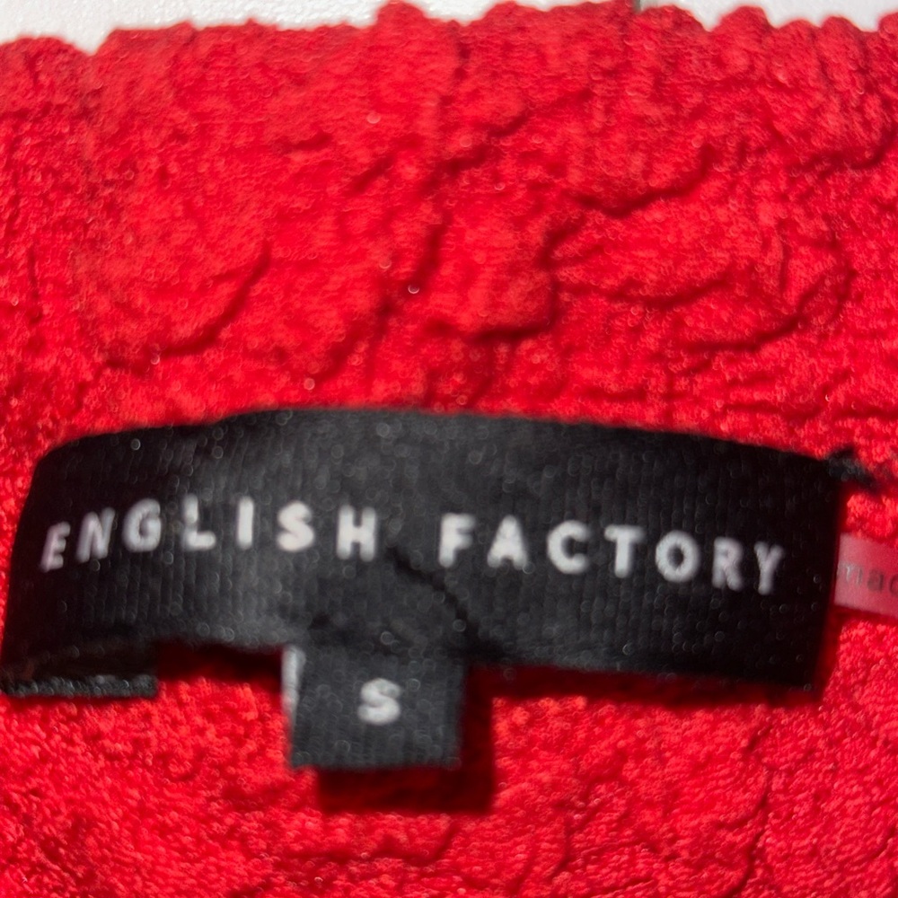 English Factory Textured Red Off-Shoulder Midi Dress - Picture 5 of 6